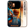 Coque noire taperso pour Honor 600 et 600 PRO avec motif basket ball color protection antichoc personnalisée