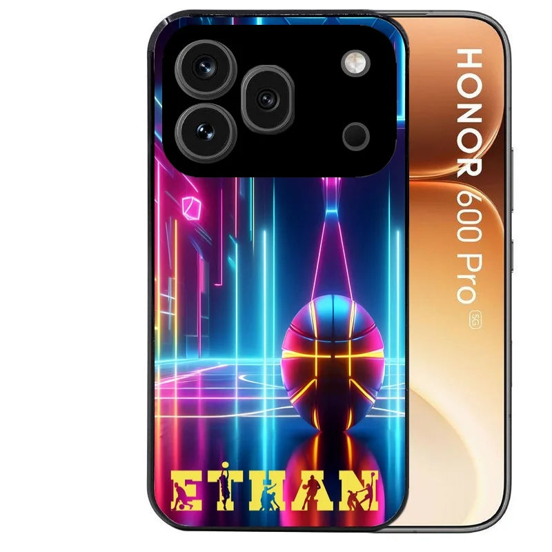 Coque noire taperso pour Honor 600 et 600 PRO avec motif basket electro personnalisee protection antichoc personnalisée