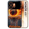 Coque noire taperso pour Honor 600 et 600 PRO avec motif basket flamme personnalisee protection antichoc personnalisée