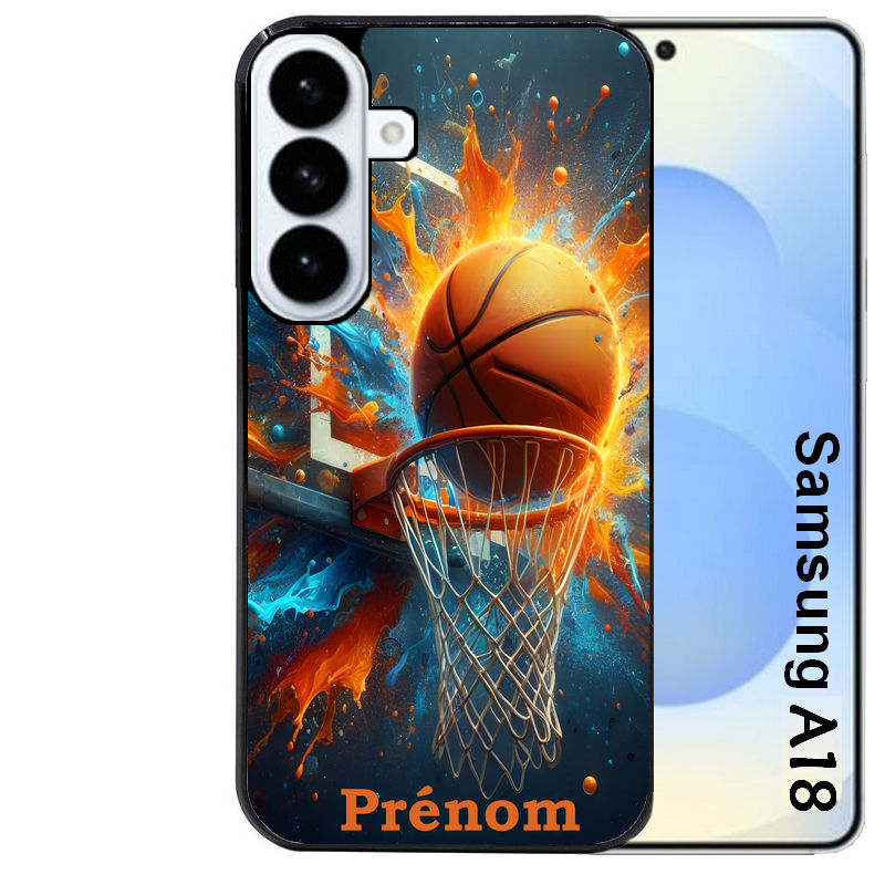 Coque pour Galaxy A08 A18 A28 A38 A58 personnalisée basket ball color