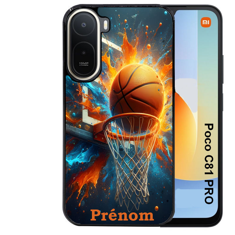 Coque pour POCO C81 PRO personnalisée basket ball color