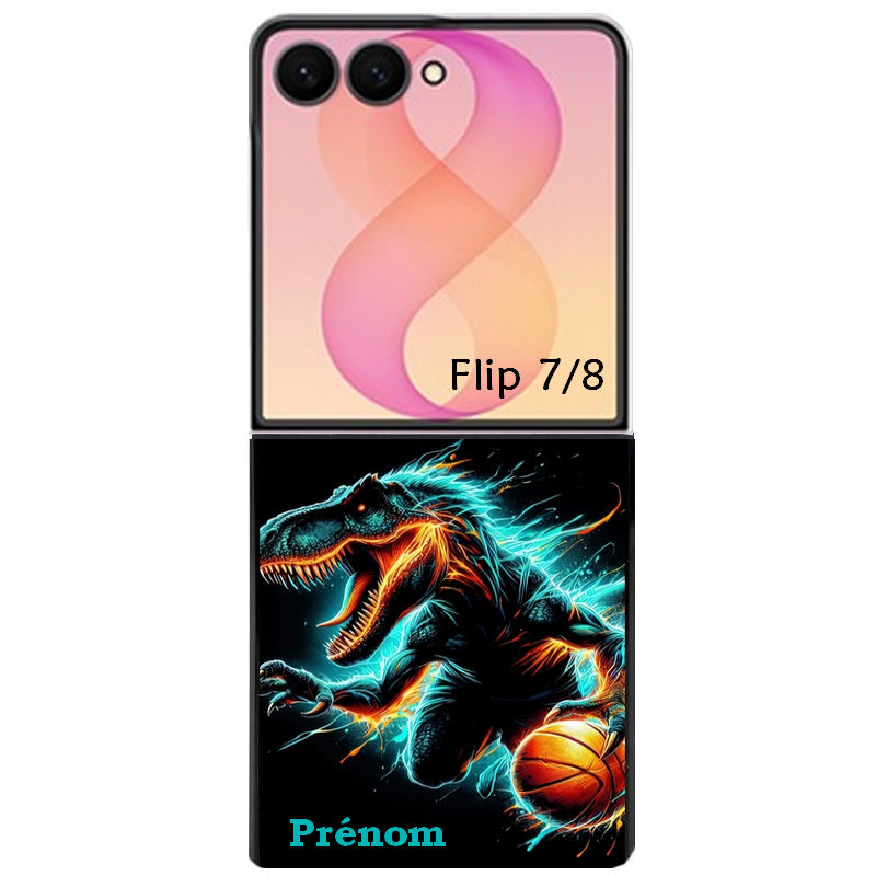Coque pour Z FLIP 6 7 8 personnalisée basket et dino