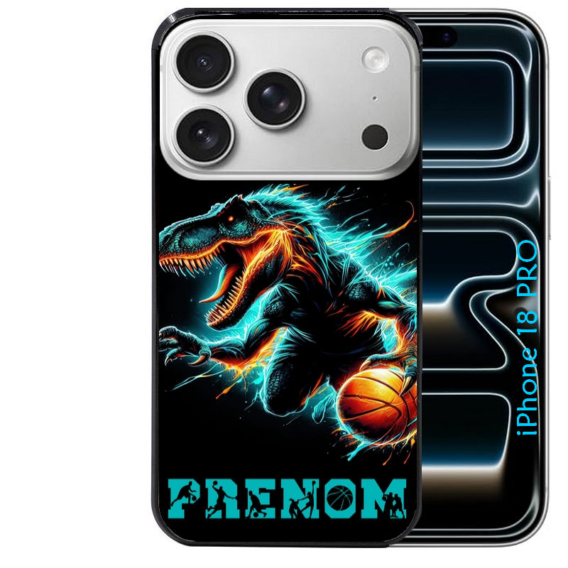 Coque pour Iphone 18 / PRO / PRO MAX / 18E personnalisée basket et dino
