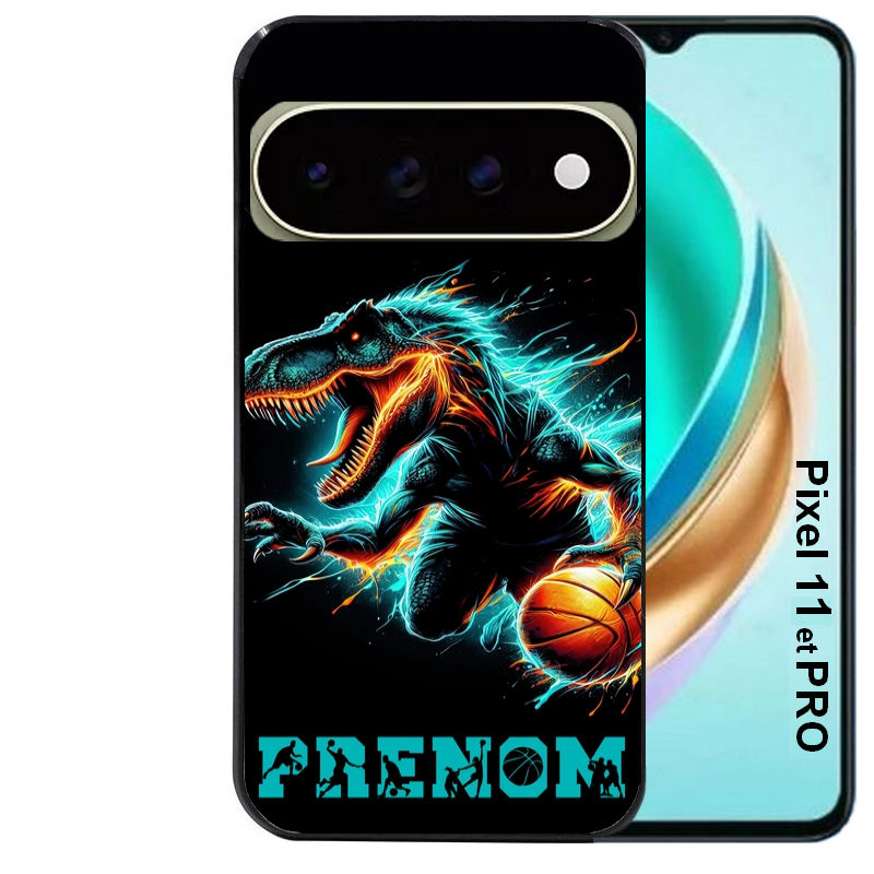 Coque pour Pixel 10 / 11 / PRO / XL personnalisée basket et dino