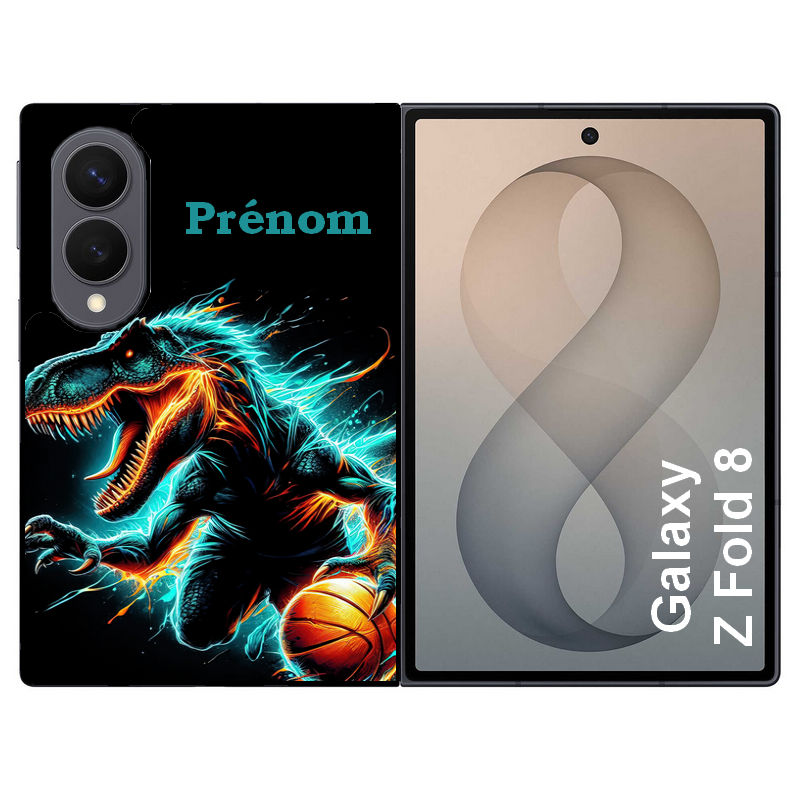 Coque pour Z FOLD 8 personnalisée basket et dino