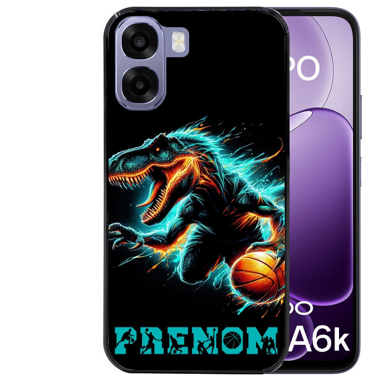 Coque pour Oppo A6 A6 A6K personnalisée basket et dino