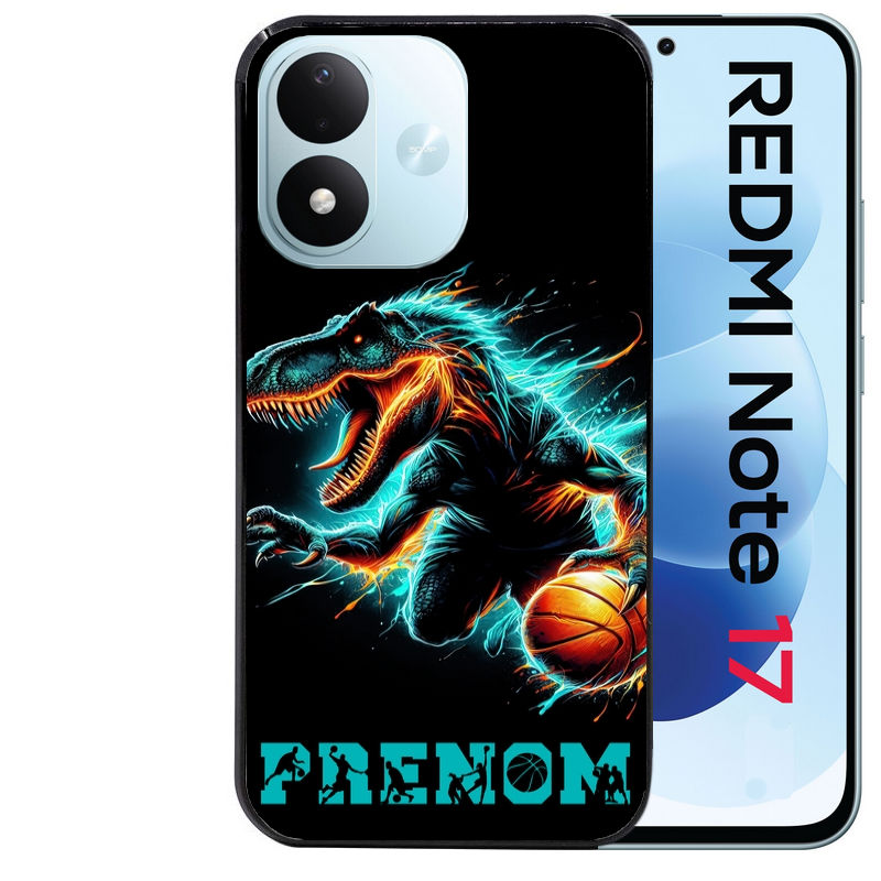 Coque pour Redmi Note 17 et PRO 4G 5G Max personnalisée basket et dino
