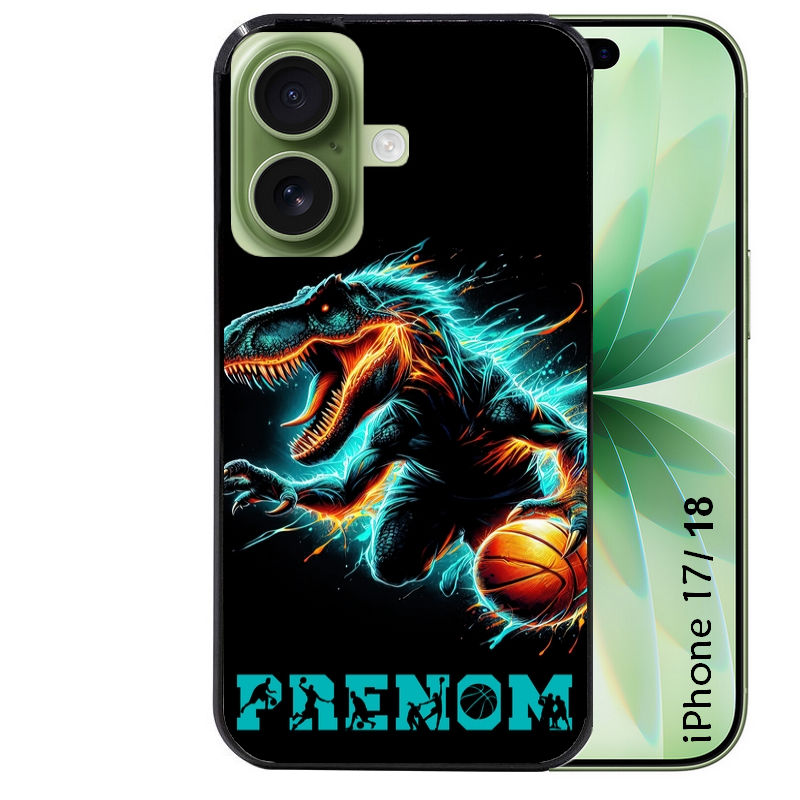 Coque pour Iphone 18 / PRO / PRO MAX / 18E personnalisée basket et dino