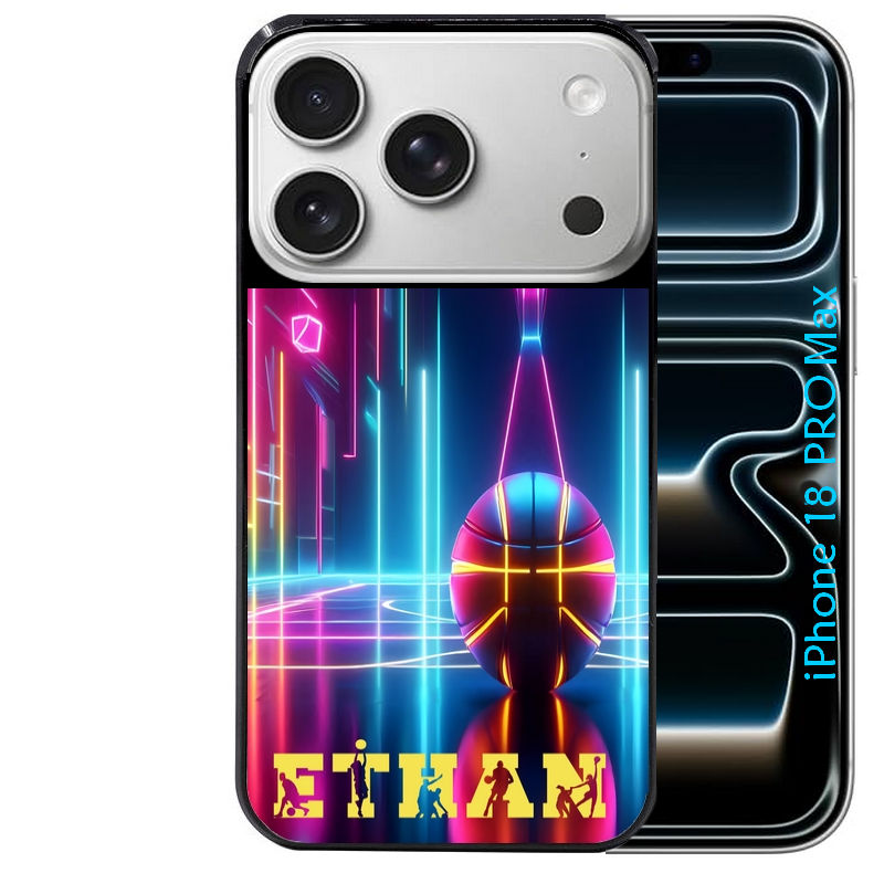 Coque pour Iphone 18 / PRO / PRO MAX / 18E personnalisée basket electro