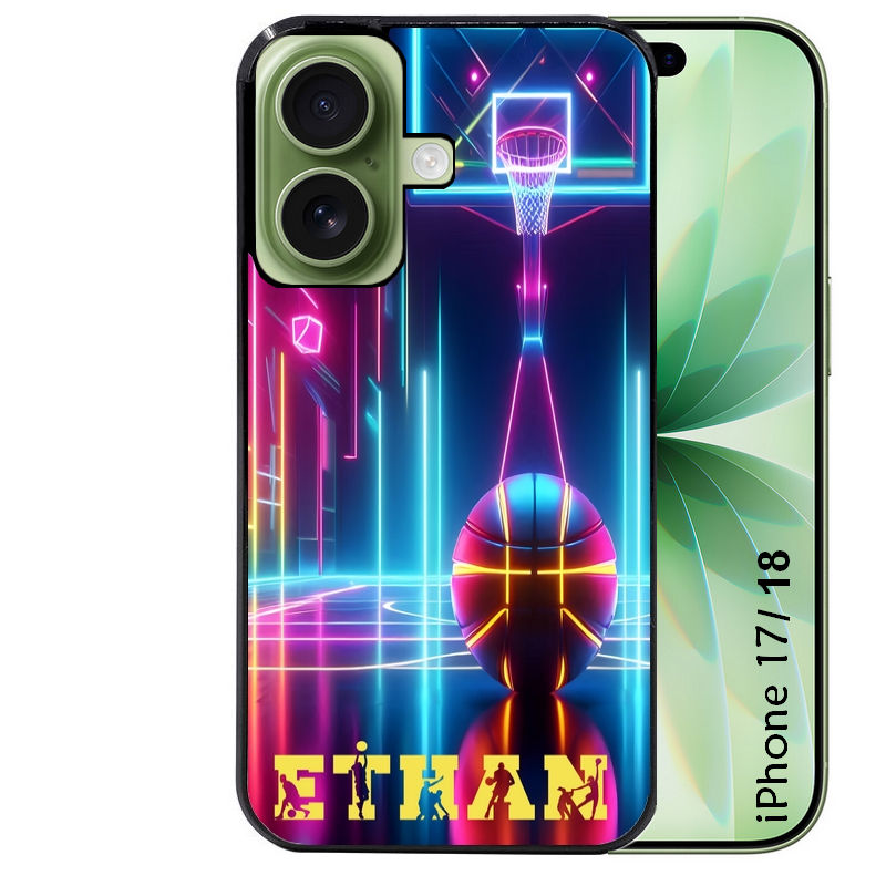 Coque pour Iphone 18 / PRO / PRO MAX / 18E personnalisée basket electro