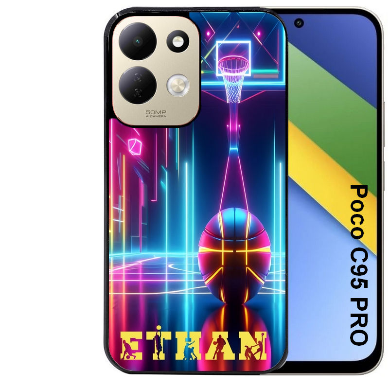 Coque pour POCO C95 PRO personnalisée basket electro