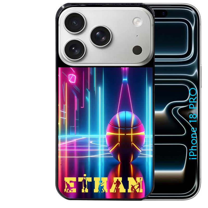 Coque pour Iphone 18 / PRO / PRO MAX / 18E personnalisée basket electro