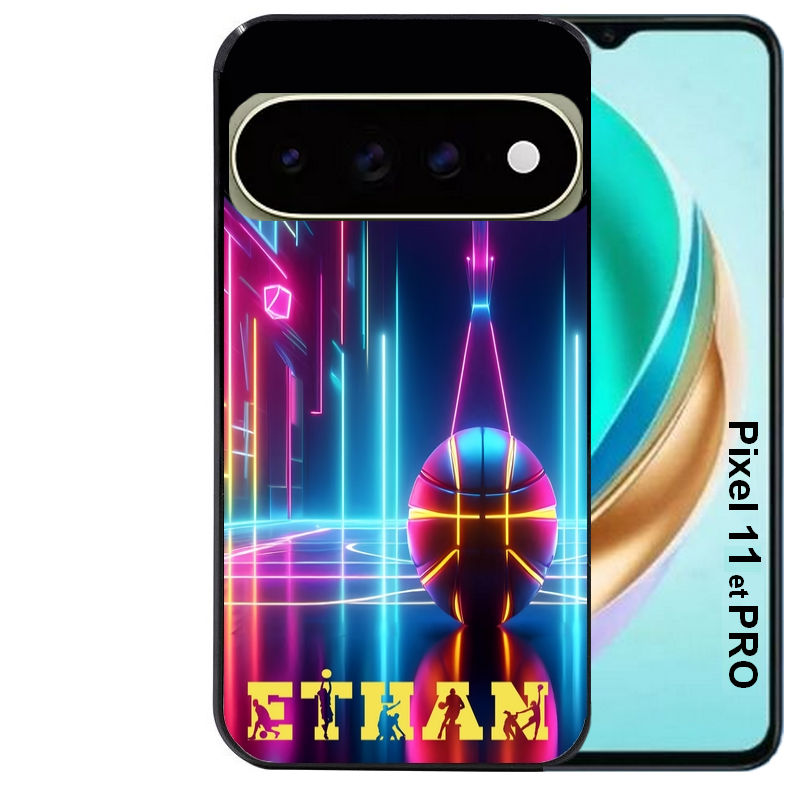 Coque pour Pixel 10 / 11 / PRO / XL personnalisée basket electro