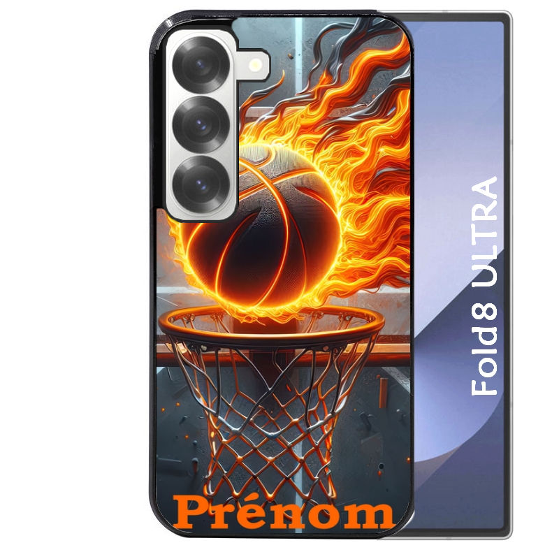 Coque pour Z FOLD 8 ULTRA personnalisée basket flamme