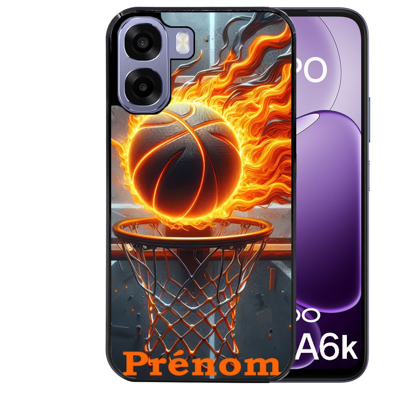 Coque pour Oppo A6 A6 A6K personnalisée basket flamme