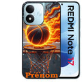 Coque pour Redmi Note 17 et PRO 4G 5G Max personnalisée basket flamme