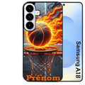 Coque pour Galaxy A08 A18 A28 A38 A58 personnalisée basket flamme