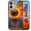 Coque pour Redmi 17 et 17C 4G 5G personnalisée basket flamme