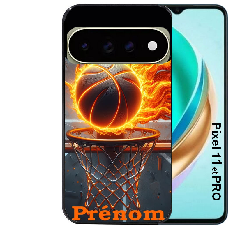 Coque pour Pixel 10 / 11 / PRO / XL personnalisée basket flamme