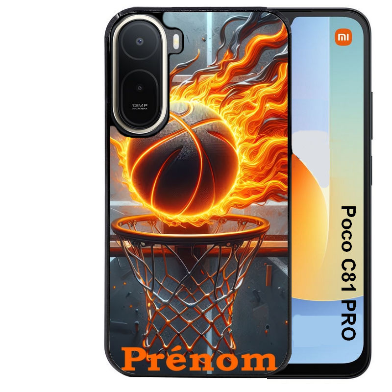 Coque pour POCO C81 PRO personnalisée basket flamme