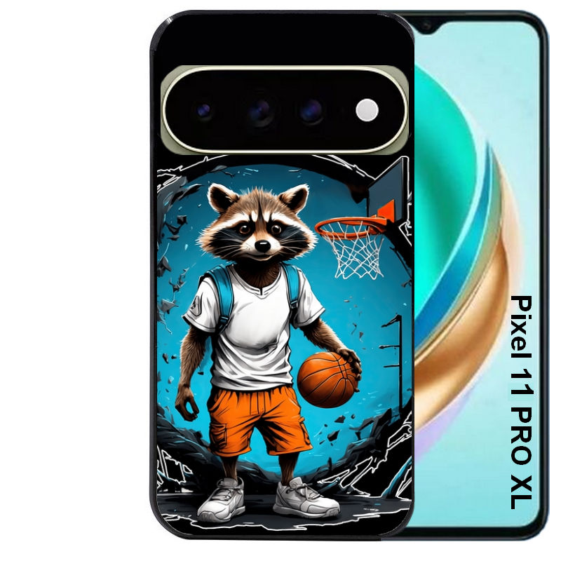 Coque pour Pixel 10 / 11 / PRO / XL basket racoon
