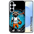 Coque pour Galaxy A08 A18 A28 A38 A58 basket racoon