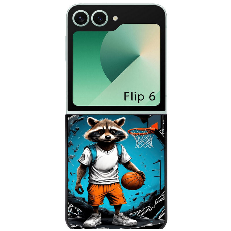 Coque pour Z FLIP 6 7 8 basket racoon