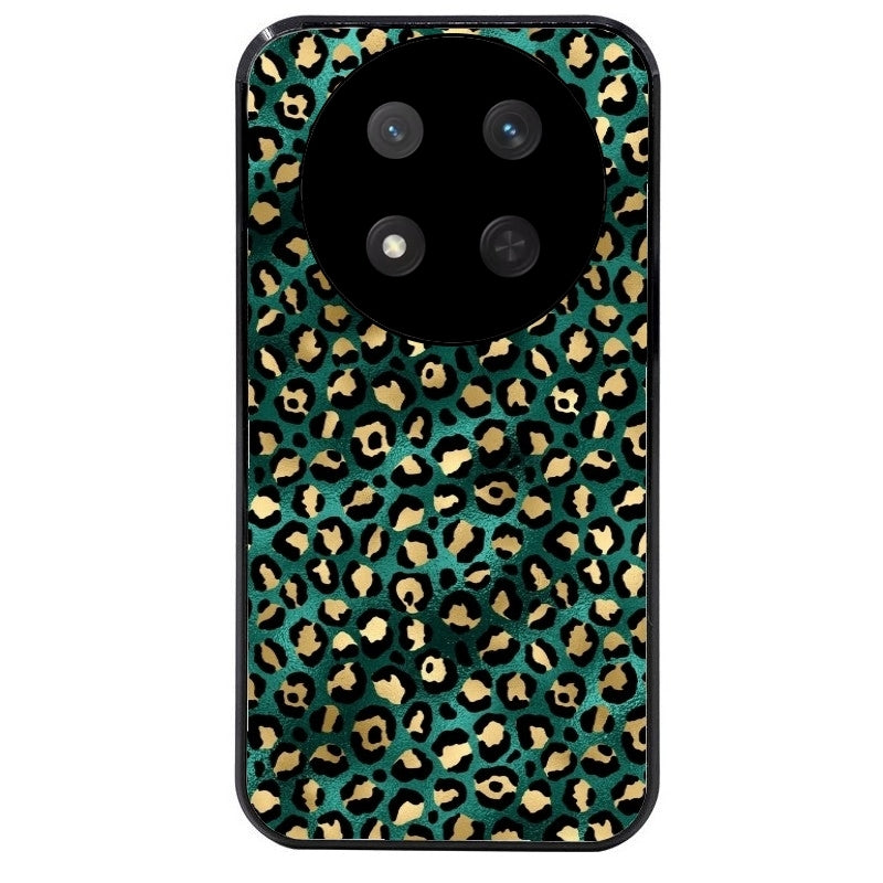 Coque noire taperso pour Magic 7 LITE et PRO avec motif leopard vert protection antichoc personnalisée