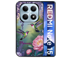 Coque noire taperso pour Redmi Note 15 et PRO PLUS 4G 5G avec motif colibri couple personnalise protection antichoc personnalisée
