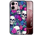 Coque noire taperso pour OPPO A6 PRO 4G et 5G avec motif tete de mort violet protection antichoc personnalisée