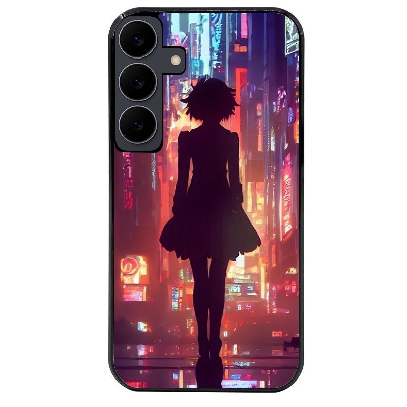 Coque noire taperso pour galaxy A06 A16 A26 A36 A56 avec motif new york anime protection antichoc personnalisée