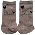 Chaussettes paillettes bronze motif merci atsem