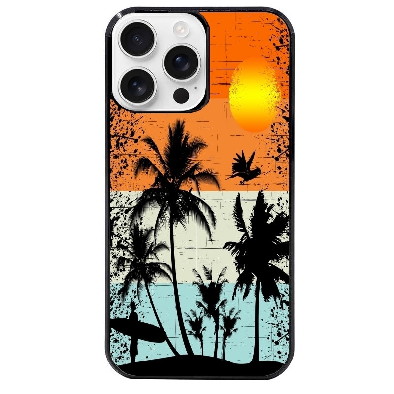 Coque noire taperso pour Iphone 16 16E PLUS MAX PRO avec motif hawai sun protection antichoc personnalisée