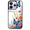 Coque noire taperso pour Redmi Note 14 et PRO PLUS 4G 5G avec motif papillon prenom personnalisee protection antichoc personnalisée