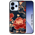 Coque noire taperso pour OPPO Reno 15 et F FS 5G avec motif fleur japan protection antichoc personnalisée