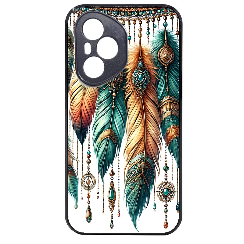 Coque noire taperso pour Honor 400 et Lite Pro Smart avec motif plumes et bijoux protection antichoc personnalisée