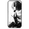 Coque noire taperso pour OPPO A5 A9 2020 avec motif samourai et lune protection antichoc personnalisée