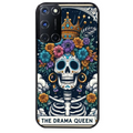 Coque noire taperso pour OPPO Reno 8 LITE avec motif tete de mort drama queen protection antichoc personnalisée