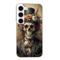 Coque taperso pour galaxy A04S A14 A34 A54 avec motif tete de mort chapeau protection antichoc personnalisée