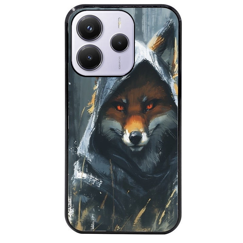 Coque noire taperso pour Redmi Note 14 et PRO PLUS 4G 5G avec motif renard fox des bois protection antichoc personnalisée