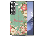 Coque pour Z FOLD 8 ULTRA personnalisée bois et fleur prenom