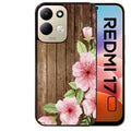 Coque pour Redmi 17 et 17C 4G 5G bois fleur rose