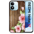 Coque pour Redmi Note 17 et PRO 4G 5G Max bois fleur rose