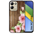 Coque pour POCO C95 PRO bois fleur rose