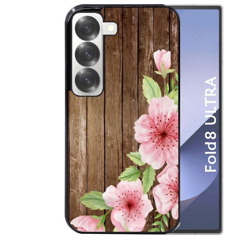 Coque pour Z FOLD 8 ULTRA bois fleur rose