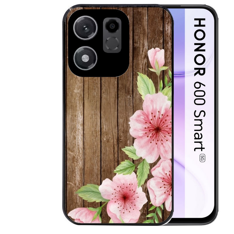 Coque pour Honor 600 SMART bois fleur rose
