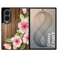 Coque pour Z FOLD 8 bois fleur rose