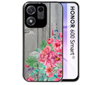 Coque pour Honor 600 SMART bois gris fleur rose