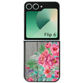 Coque pour Z FLIP 6 7 8 bois gris fleur rose