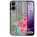 Coque pour Oppo A6 A6 A6K bois gris fleur rose